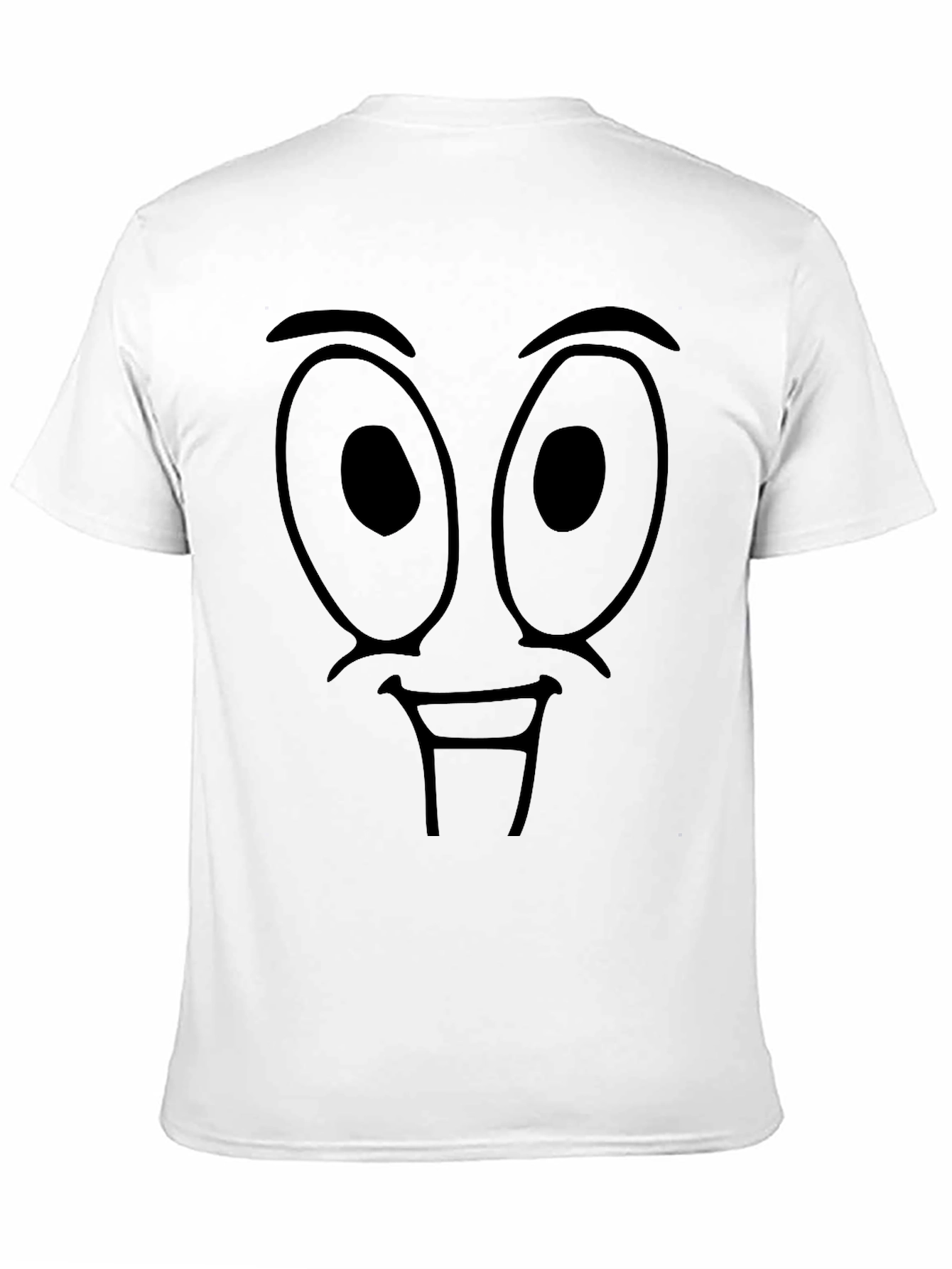 Funny Cartoon Face Black T-Shirt