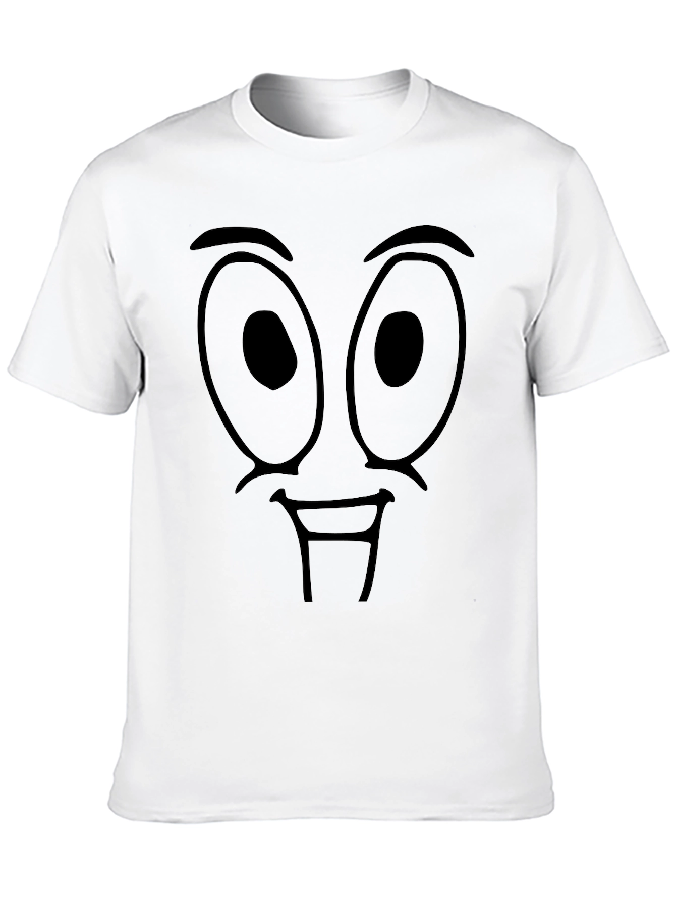 Funny Cartoon Face Black T-Shirt