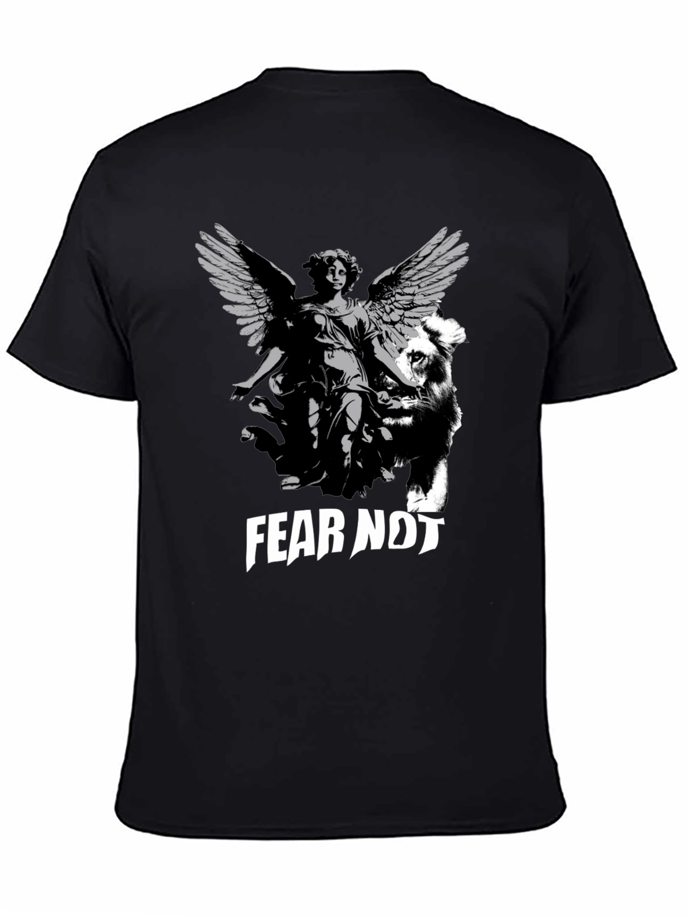 Fear Not Graphic Tee - Angel & Lion Design