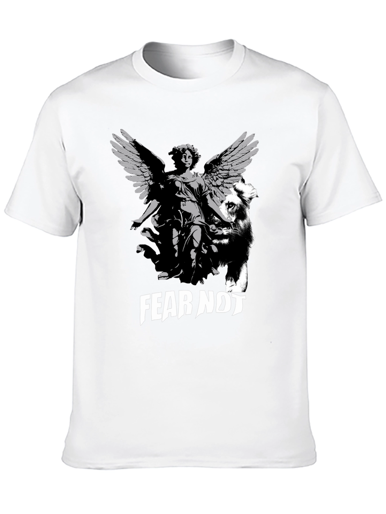 Fear Not Graphic Tee - Angel & Lion Design