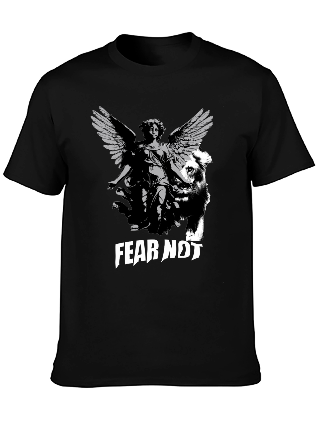 Fear Not Graphic Tee - Angel & Lion Design