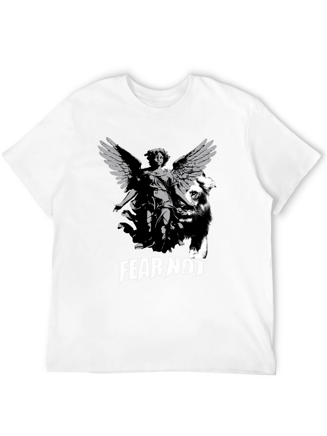 Fear Not Graphic Tee - Angel & Lion Design