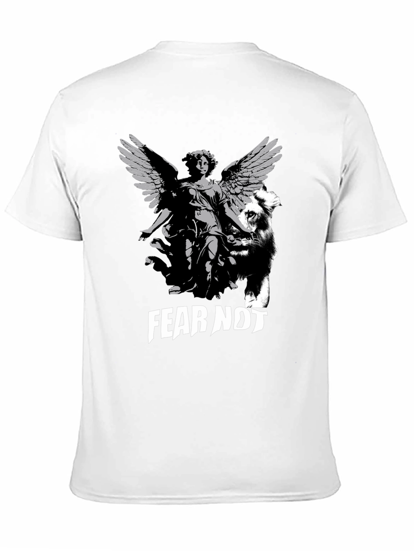 Fear Not Graphic Tee - Angel & Lion Design
