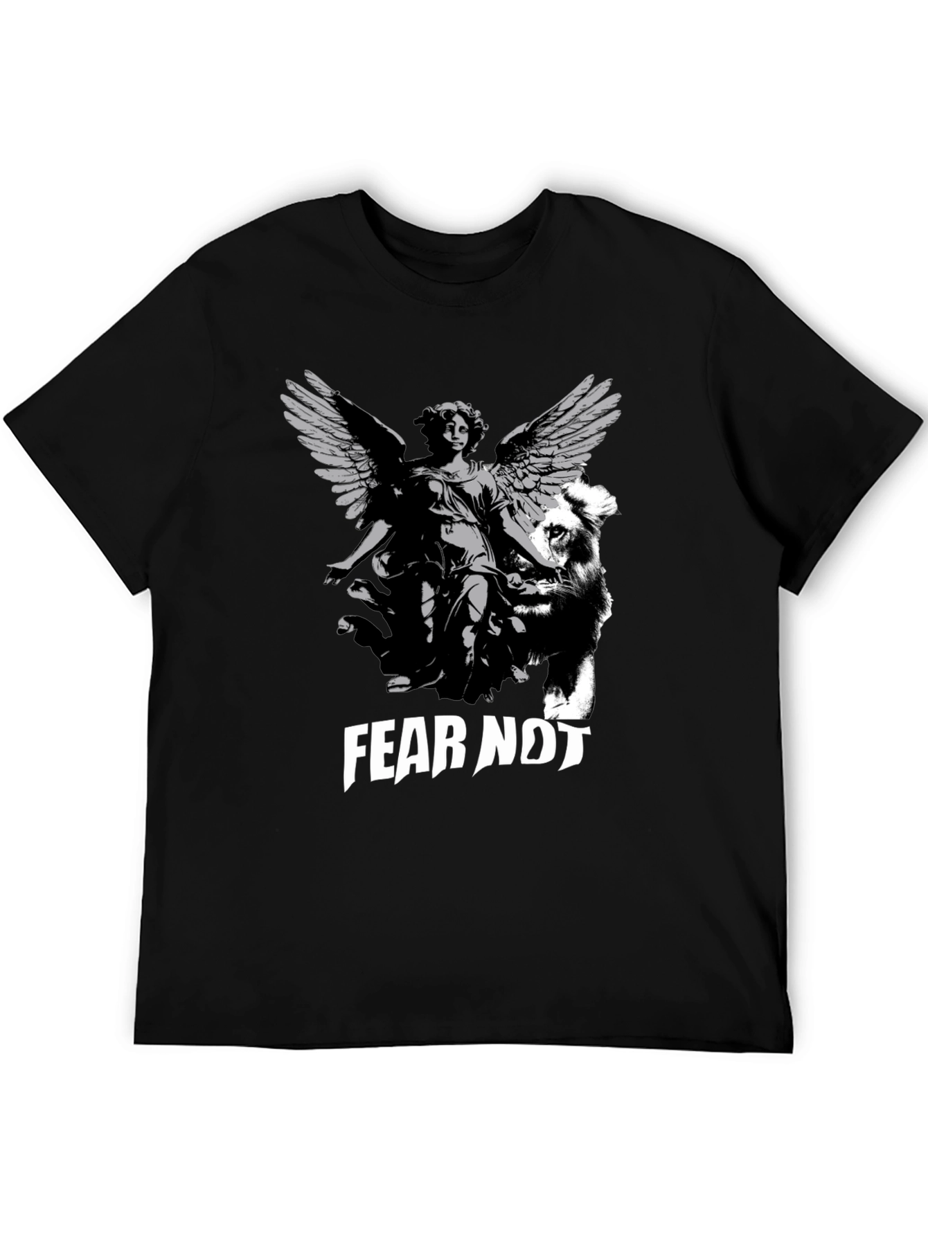 Fear Not Graphic Tee - Angel & Lion Design
