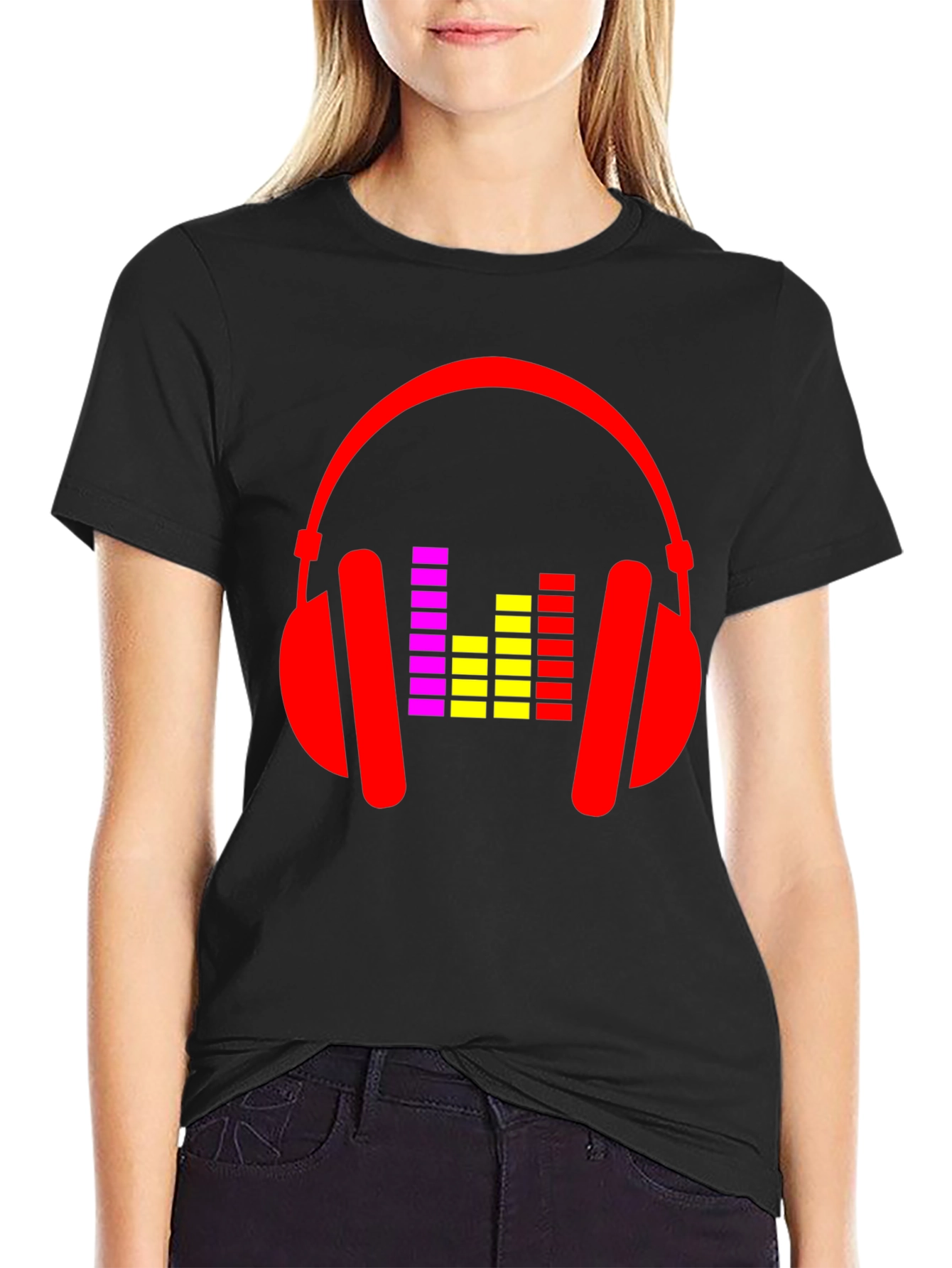 Headphone Graphic Tee - Black Music Lover T-Shirt