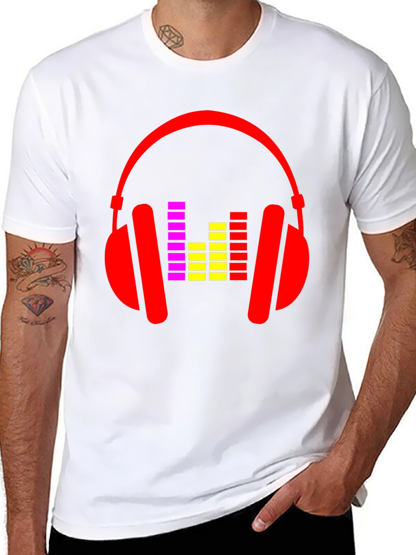 Headphone Graphic Tee - Black Music Lover T-Shirt