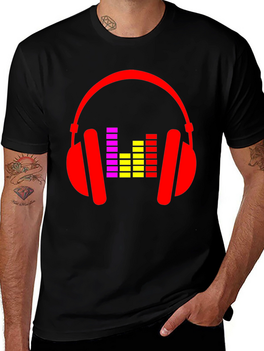 Headphone Graphic Tee - Black Music Lover T-Shirt