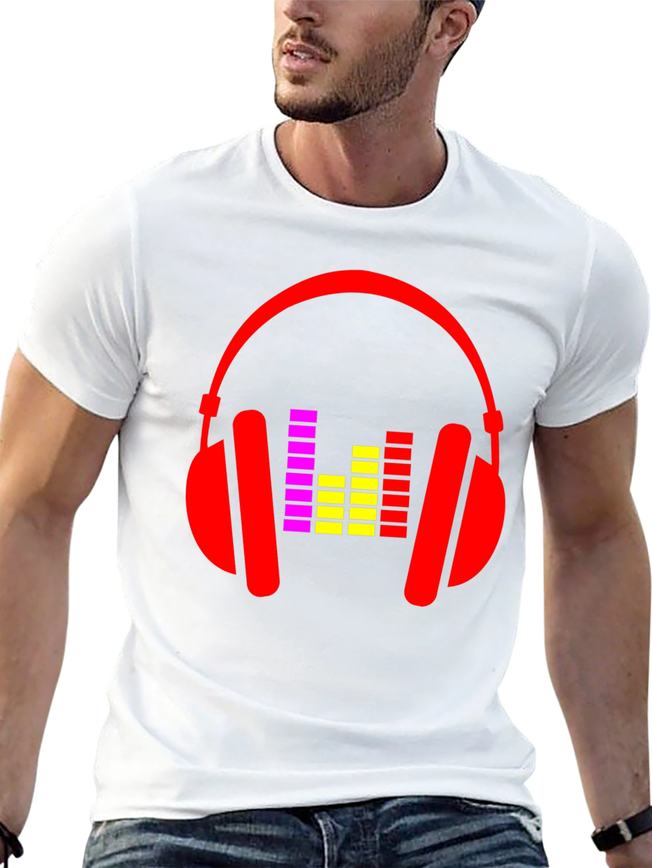 Headphone Graphic Tee - Black Music Lover T-Shirt