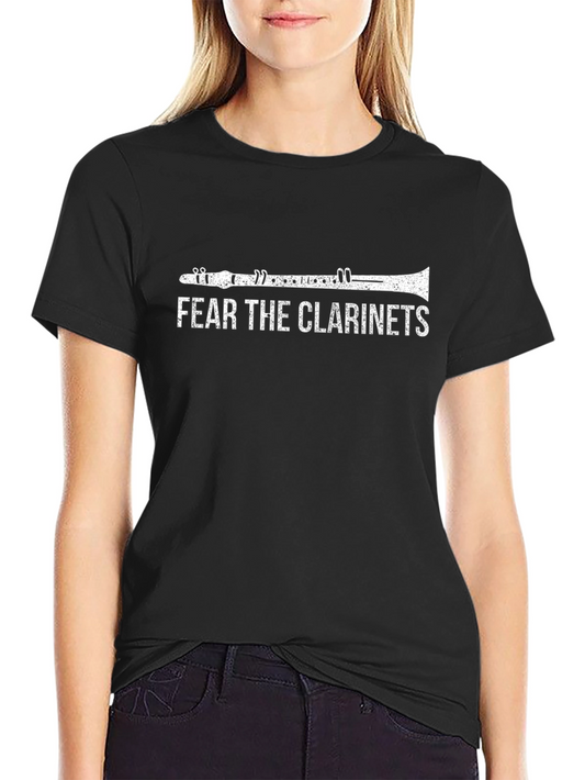 Fear the Clarinets Black T-Shirt - Music Humor Tee