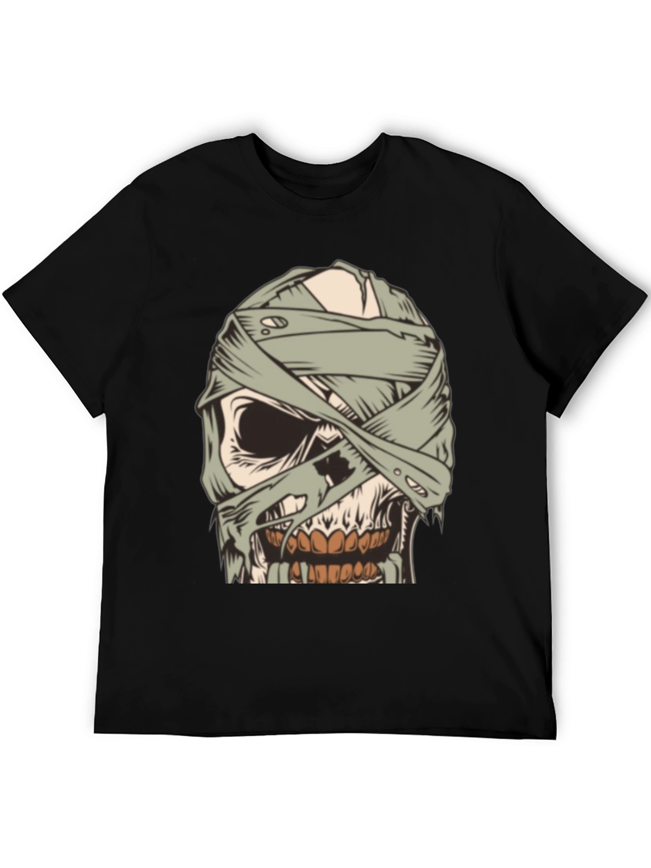 Mummy Skull Graphic Tee - Creepy Halloween Style