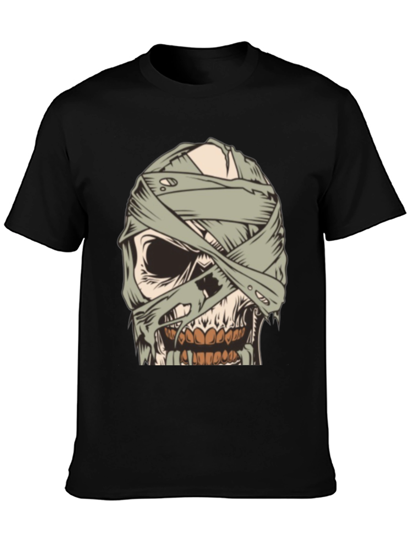 Mummy Skull Graphic Tee - Creepy Halloween Style