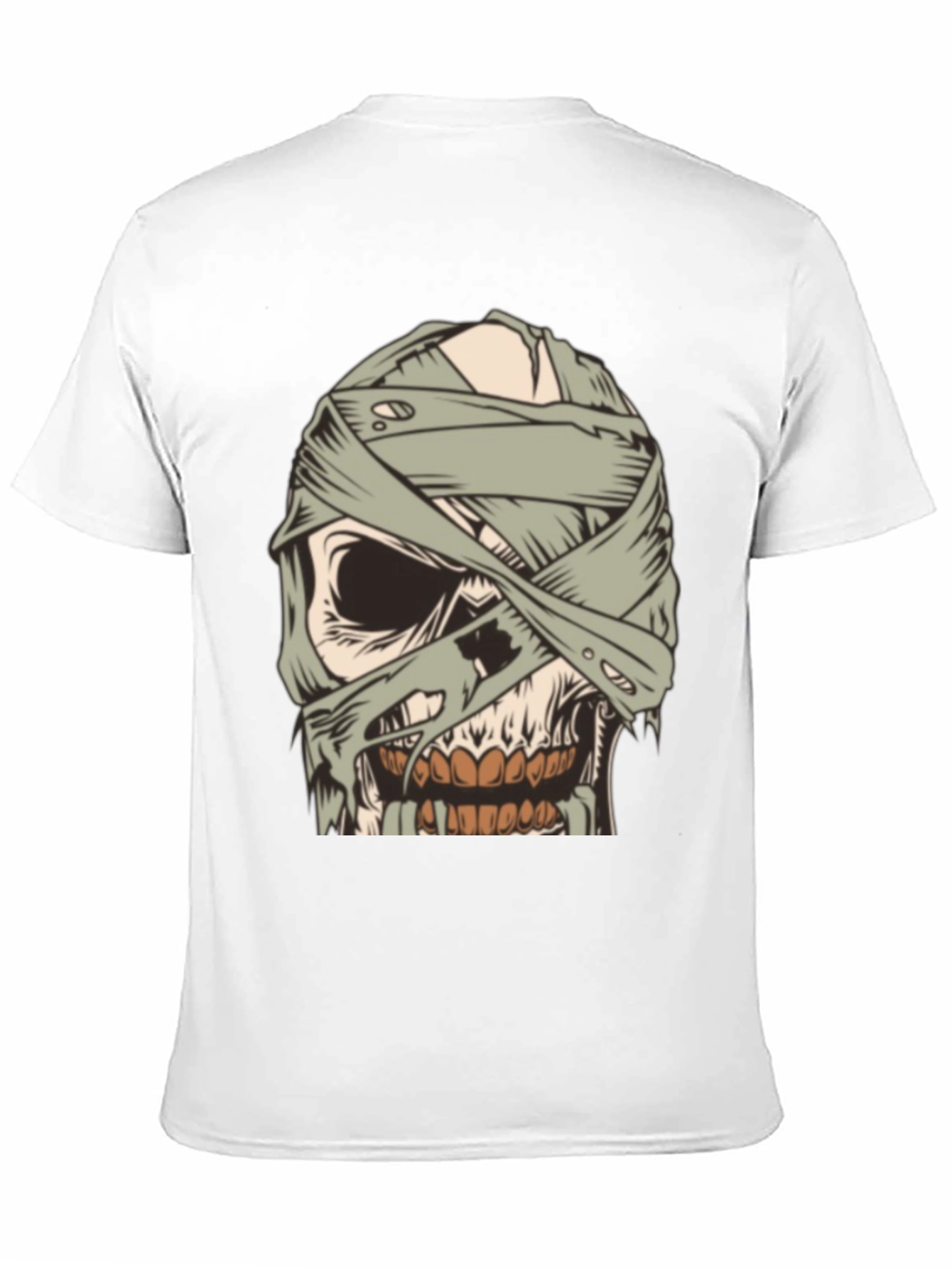 Mummy Skull Graphic Tee - Creepy Halloween Style