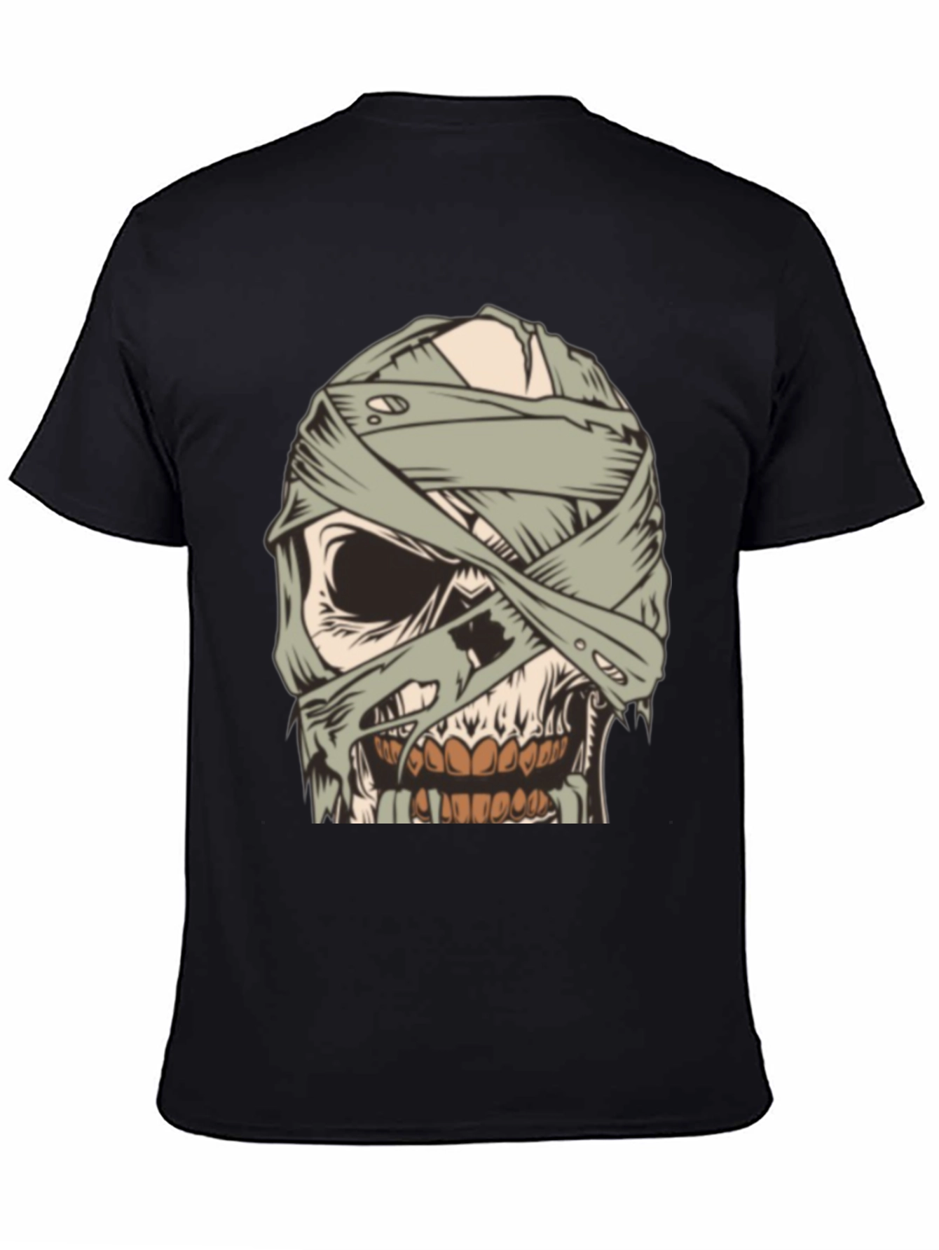 Mummy Skull Graphic Tee - Creepy Halloween Style