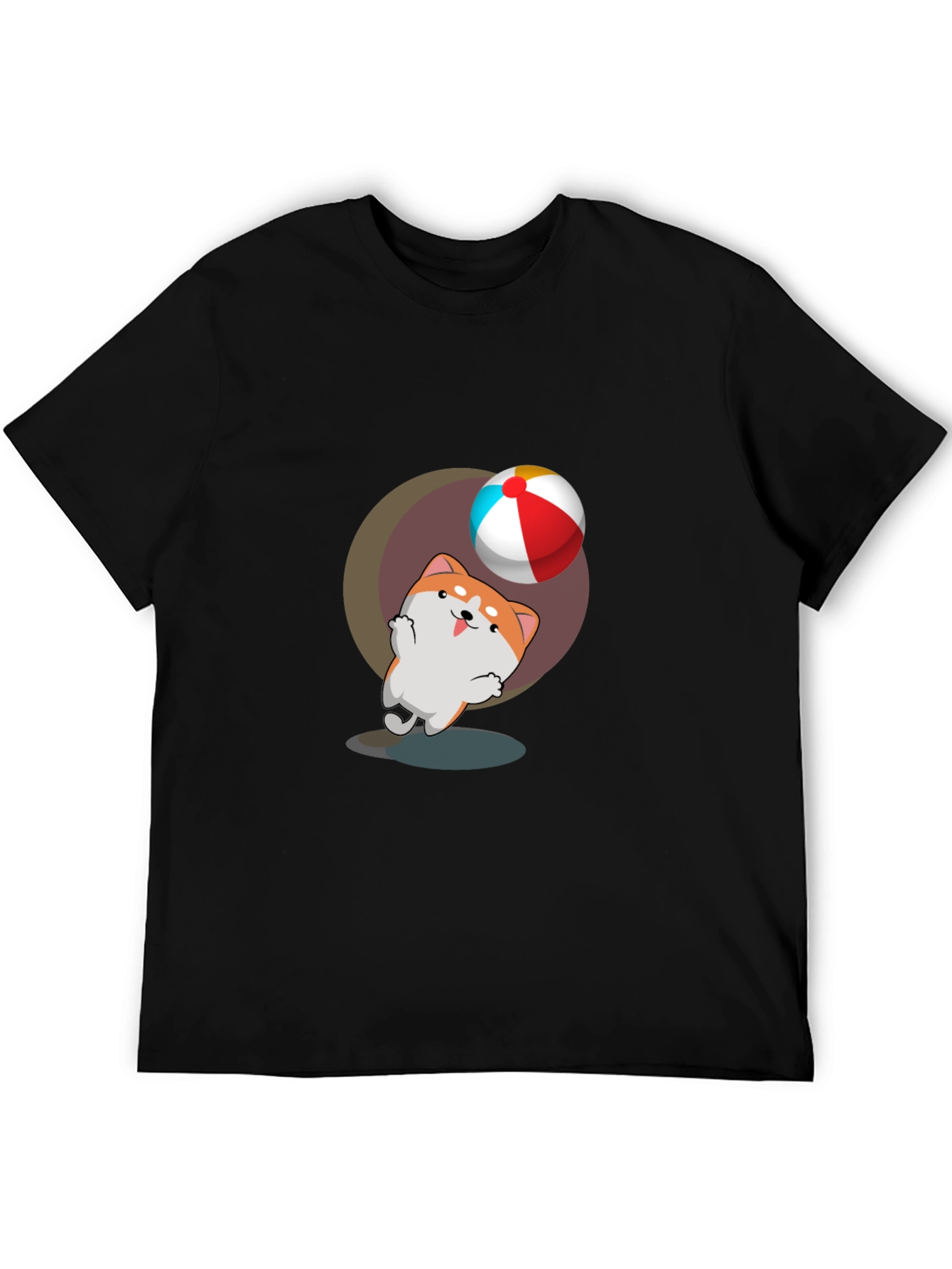 Dog & Ball Graphic Black T-Shirt