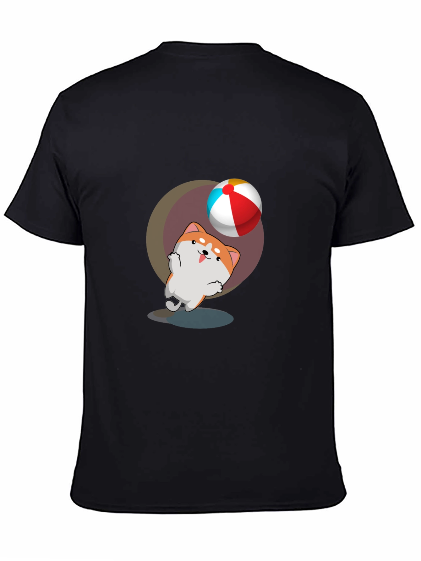 Dog & Ball Graphic Black T-Shirt