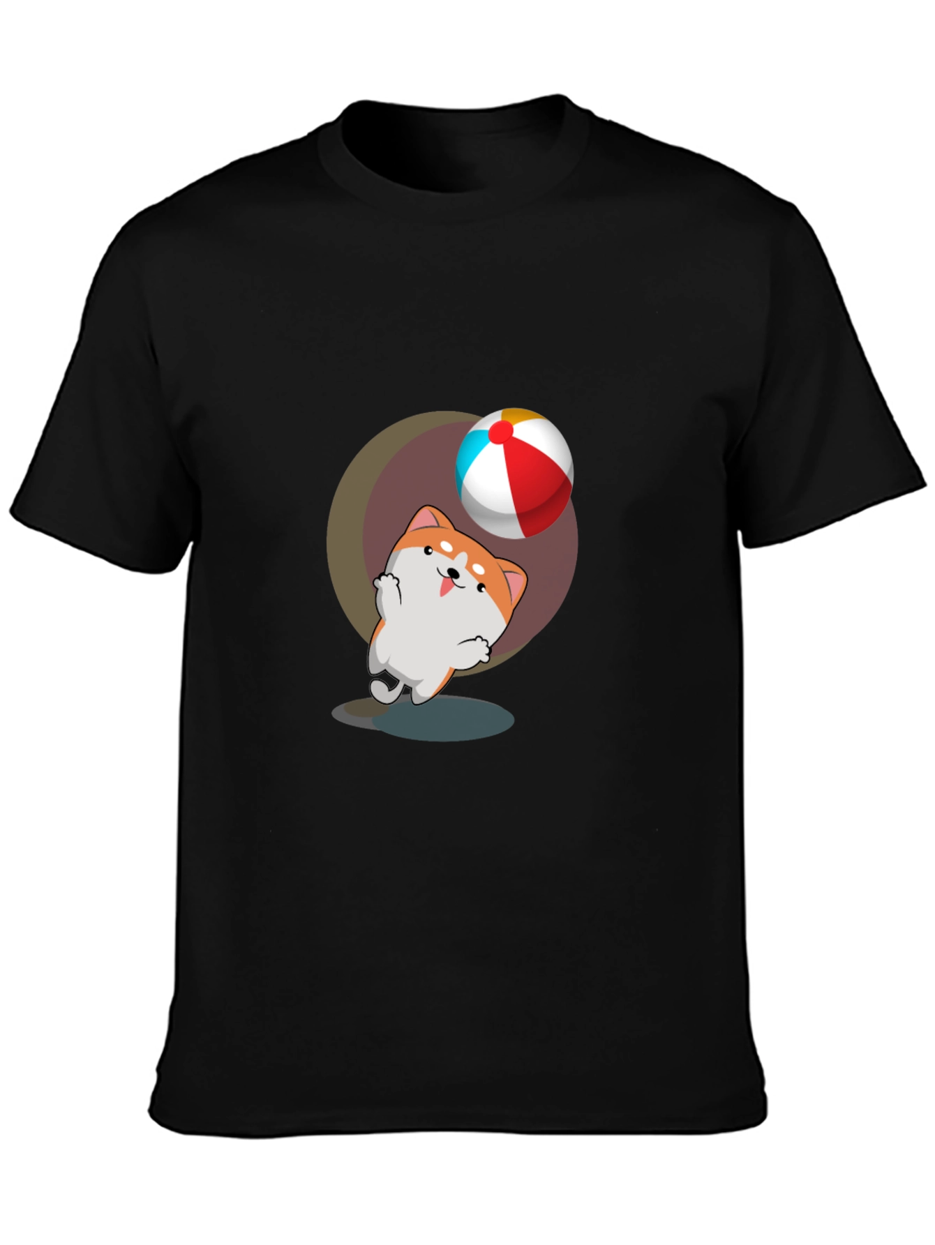Dog & Ball Graphic Black T-Shirt