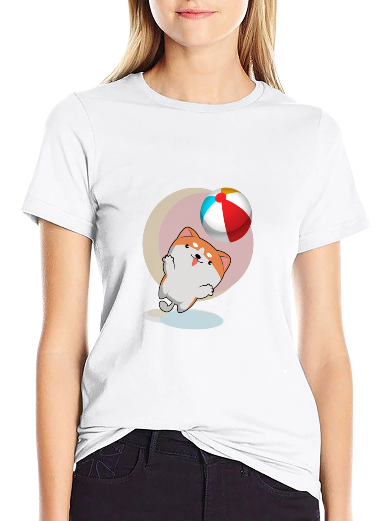 Dog & Ball Graphic Black T-Shirt
