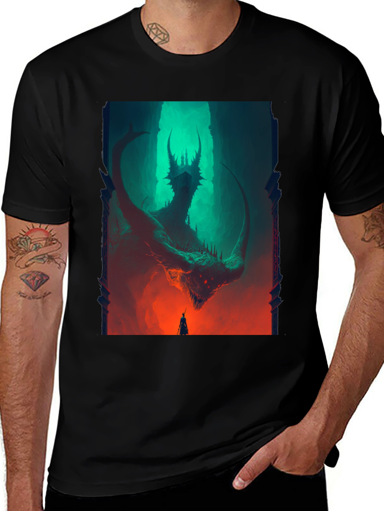 Dragon Graphic T-Shirt - Dark Fantasy Tee