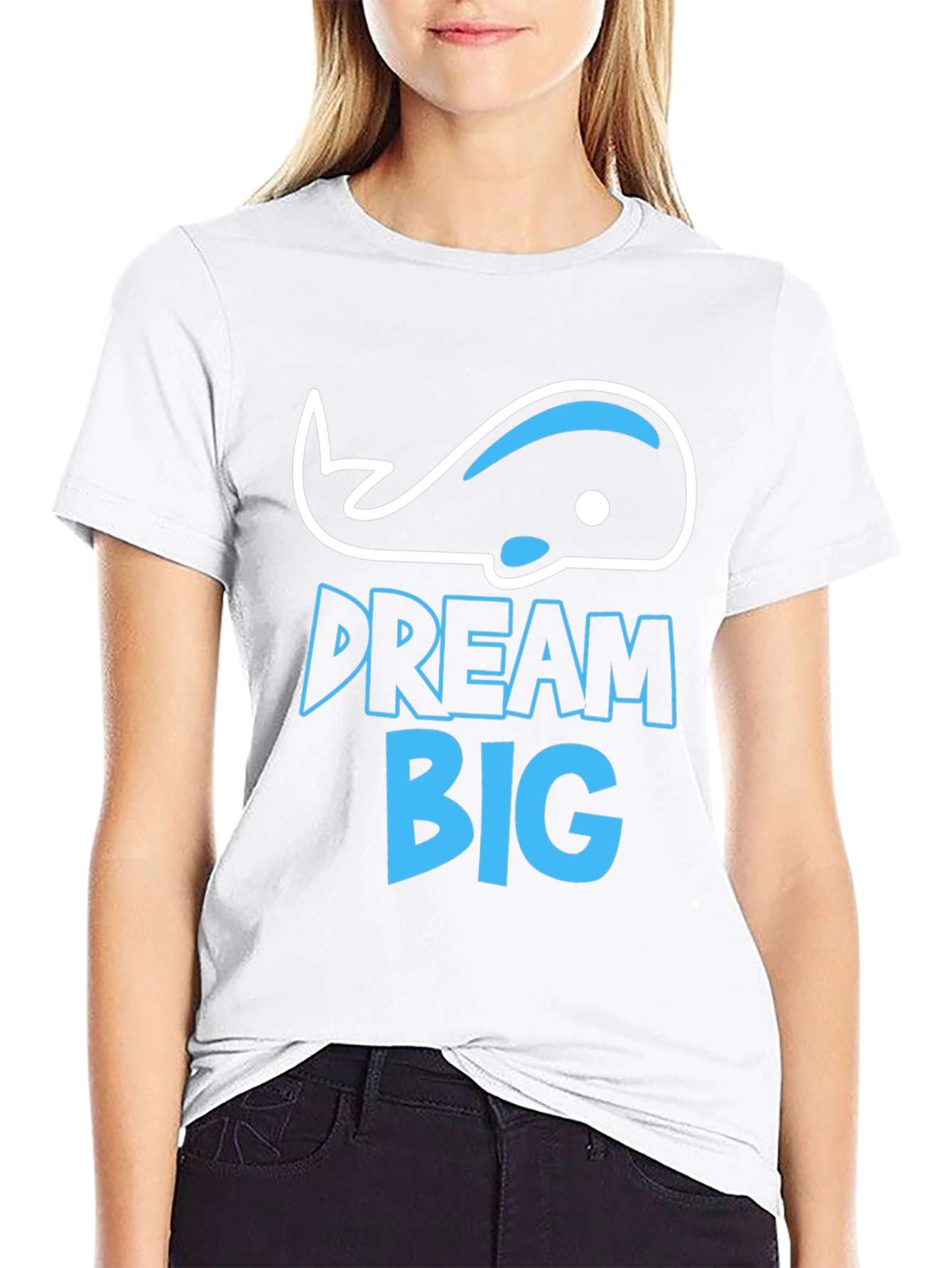 Dream Big Whale T-Shirt - Black Cotton Tee