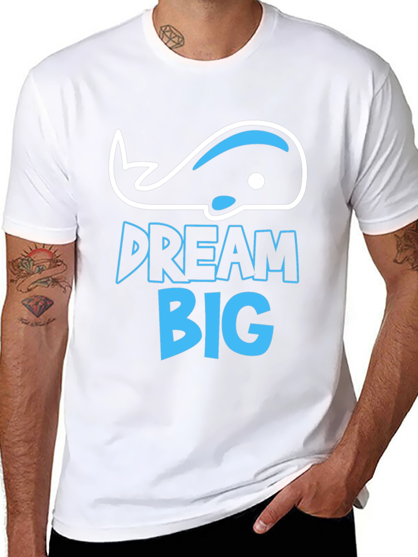 Dream Big Whale T-Shirt - Black Cotton Tee