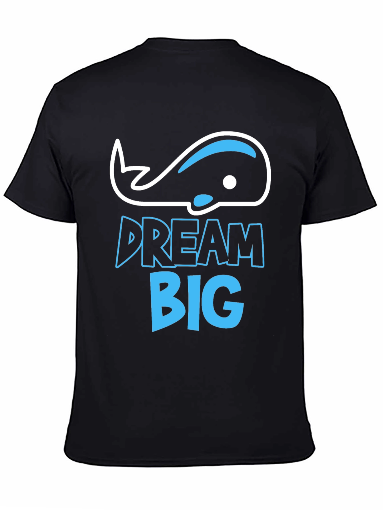 Dream Big Whale T-Shirt - Black Cotton Tee