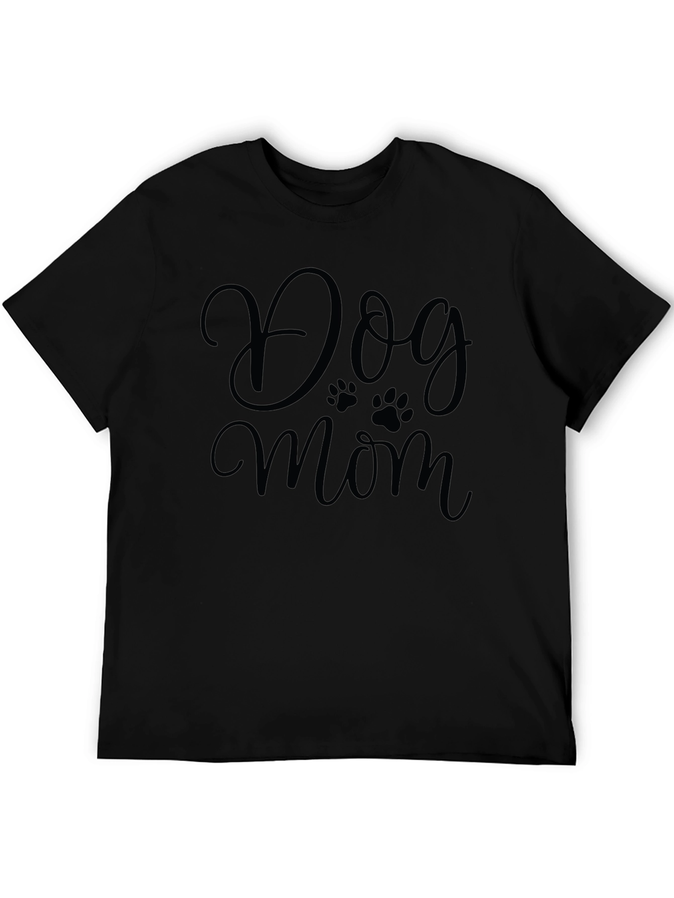 Dog Mom Graphic Tee - Cute Paw Print Design