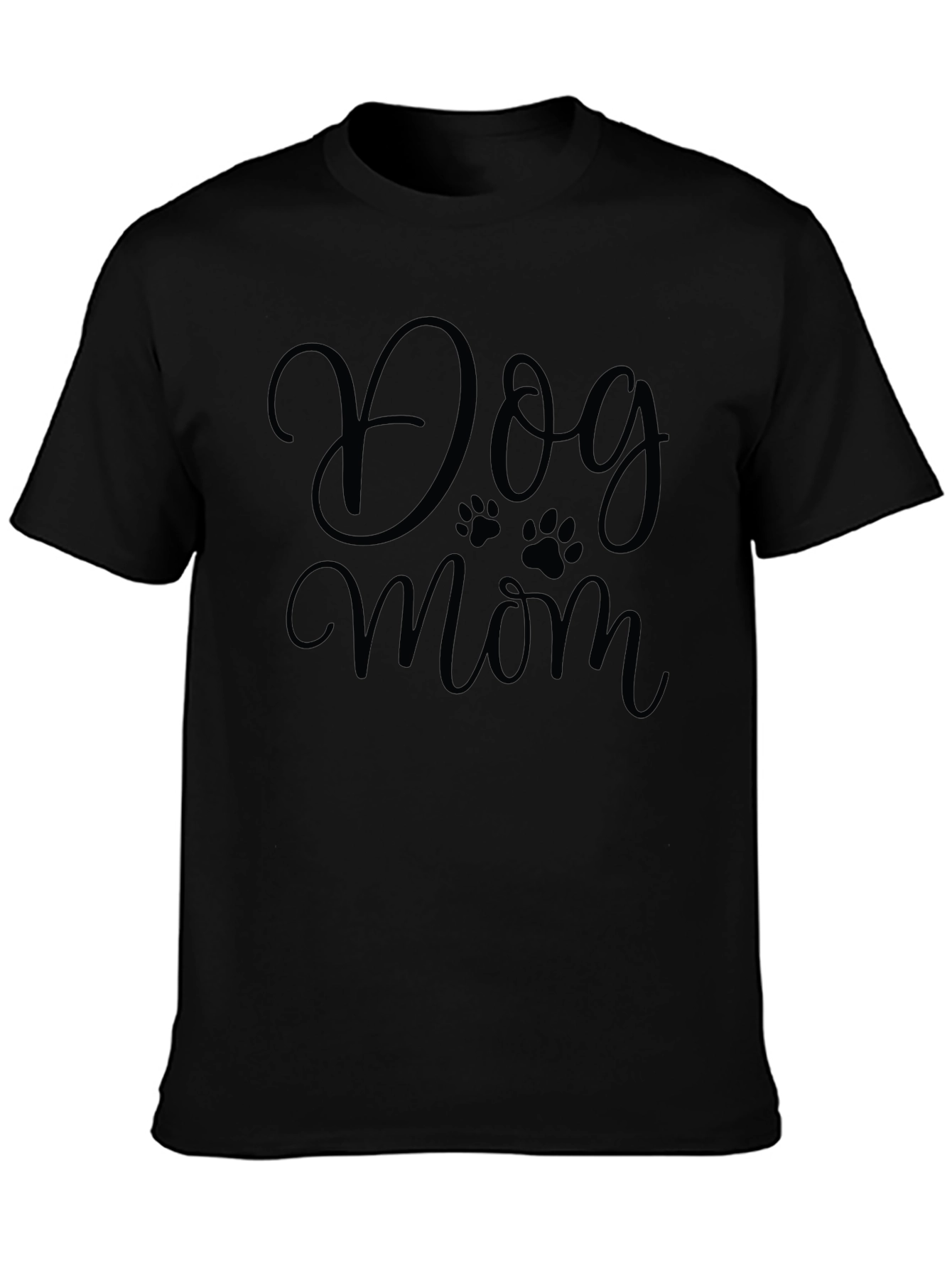 Dog Mom Graphic Tee - Cute Paw Print Design