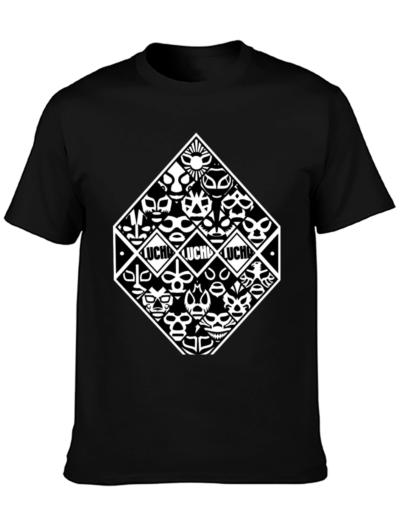Lucha Libre Masks Black T-Shirt