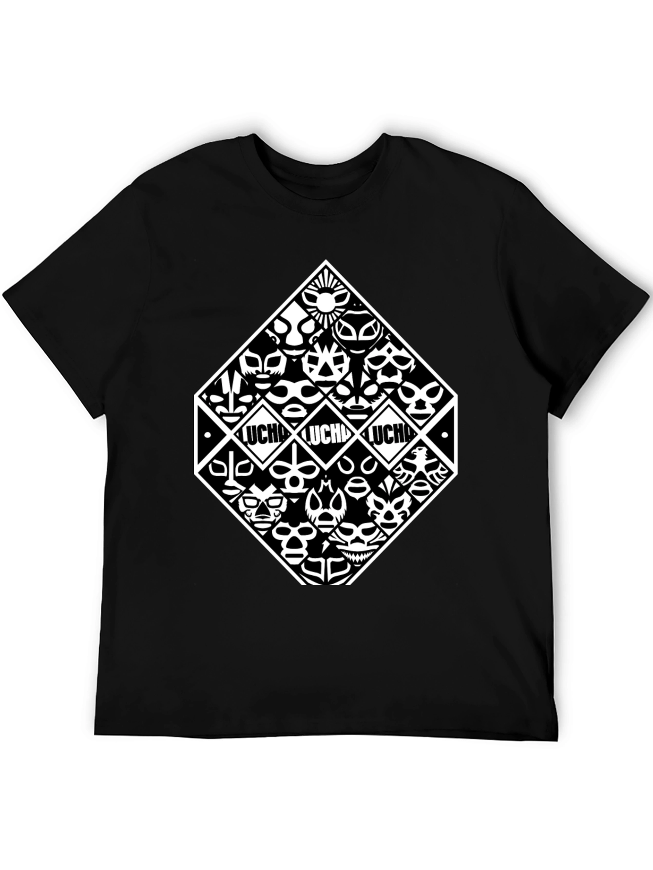 Lucha Libre Masks Black T-Shirt