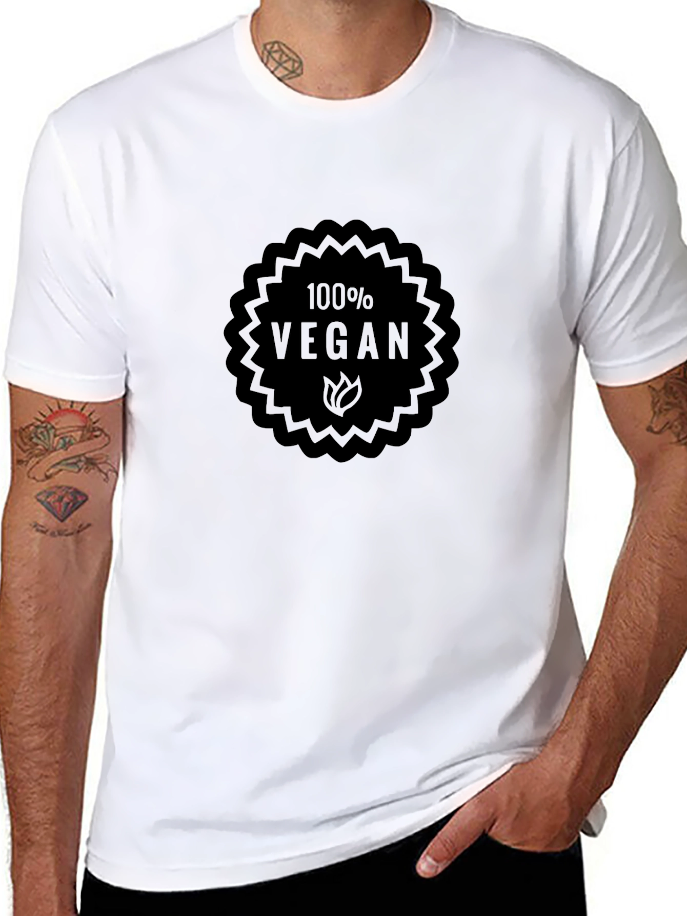 100% Vegan Graphic Tee -  Stylish Plant-Based Fashion