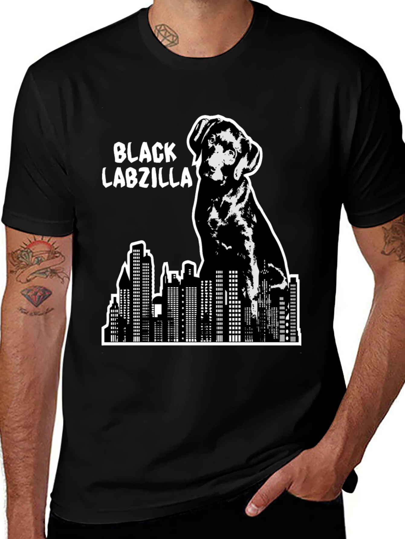 Black Labzilla T-Shirt - Funny Dog Lover Tee