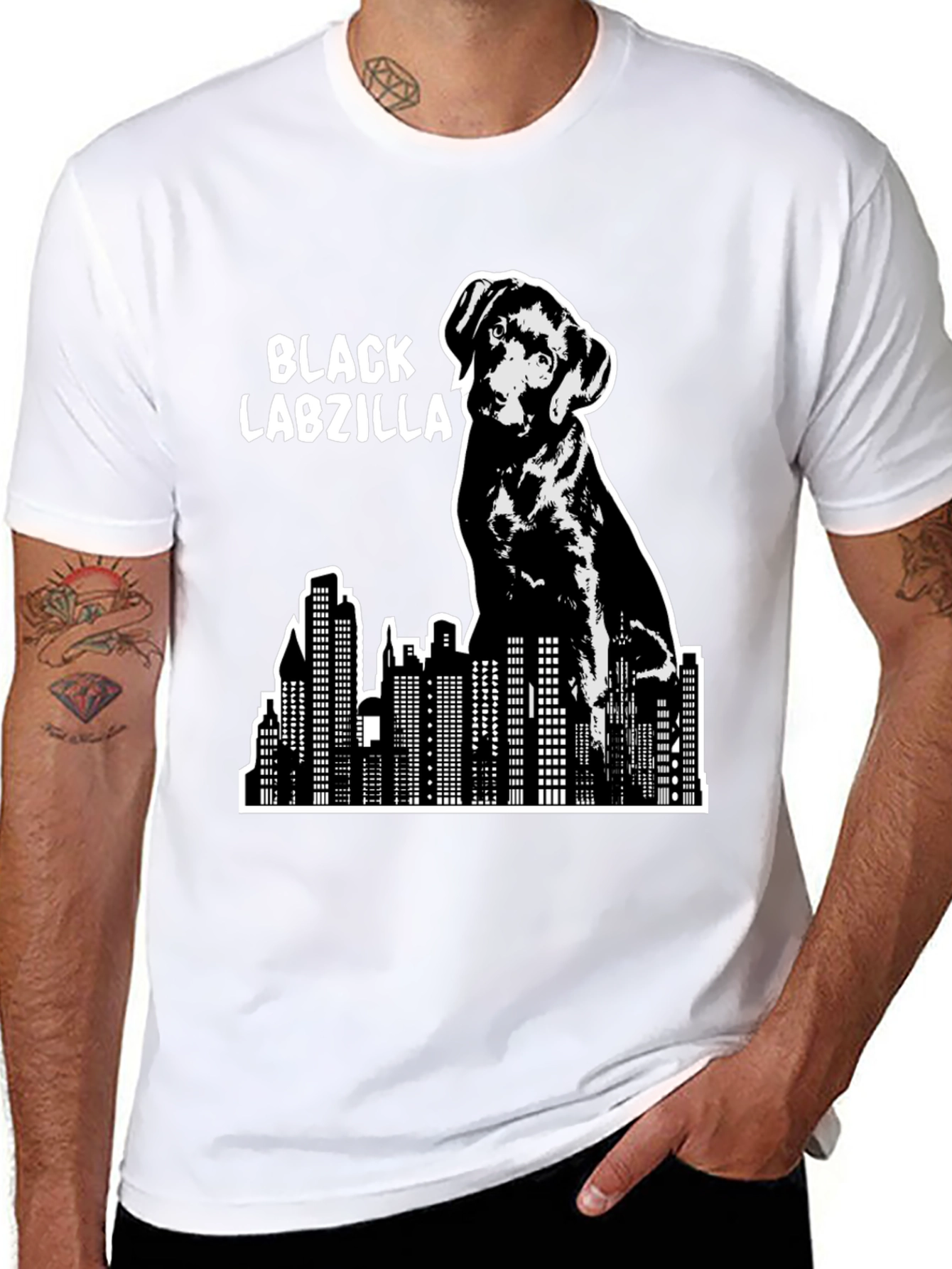 Black Labzilla T-Shirt - Funny Dog Lover Tee