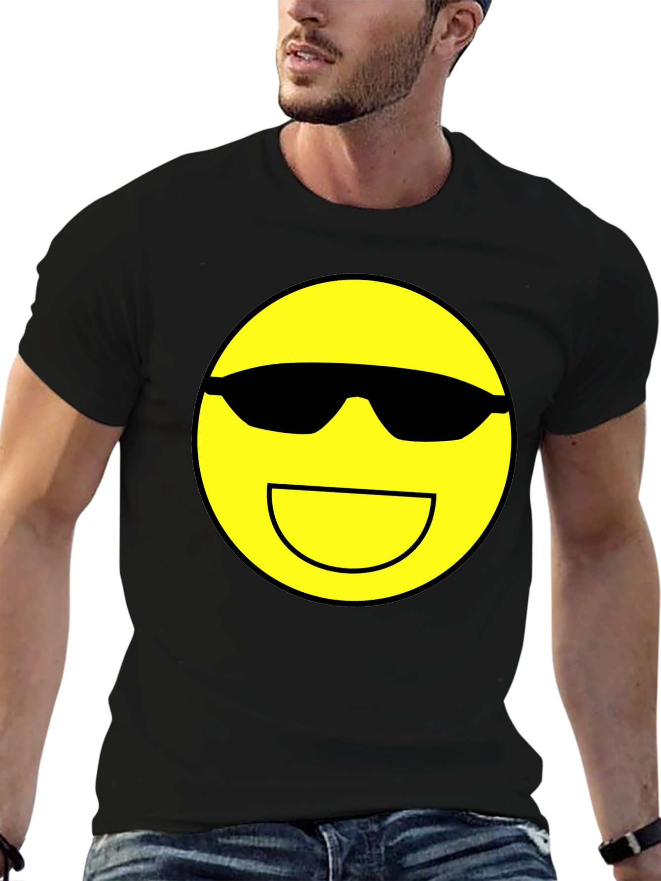 Cool Emoji Graphic Tee - Black