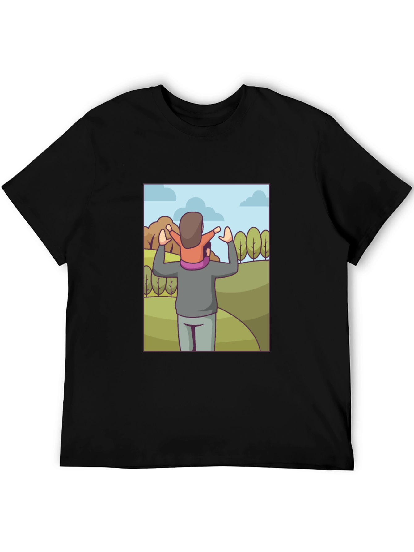 Father & Child Cartoon T-Shirt