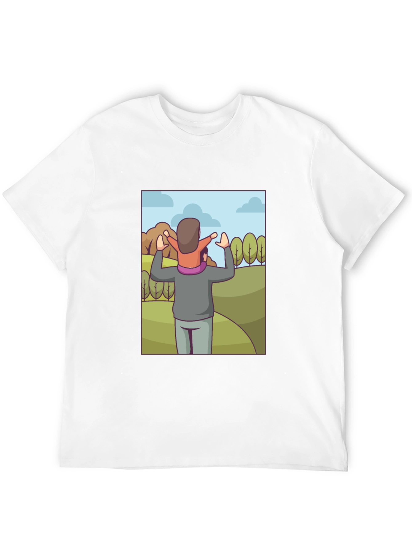 Father & Child Cartoon T-Shirt