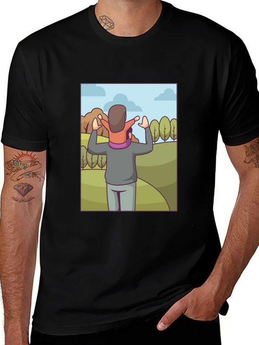 Father & Child Cartoon T-Shirt