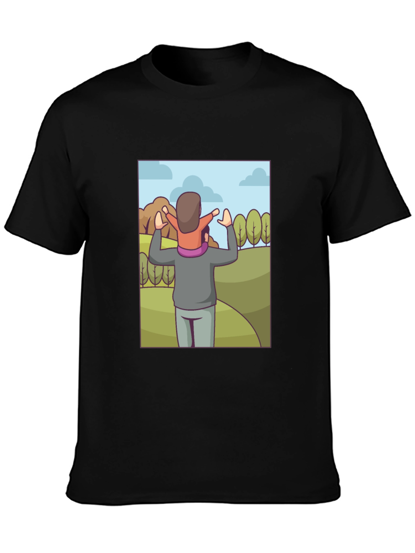 Father & Child Cartoon T-Shirt
