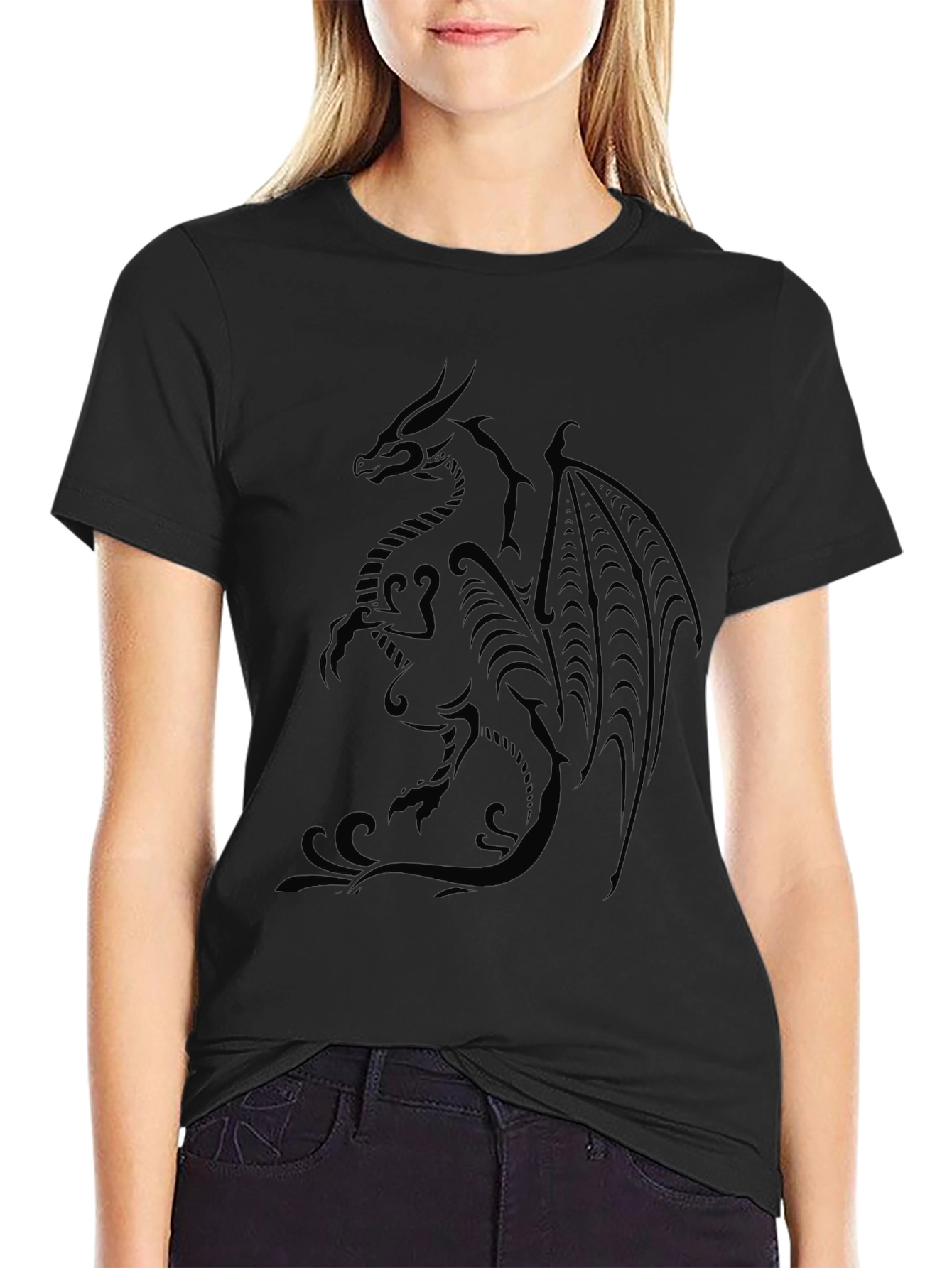 Mens Black Dragon Graphic Tee - Stylish & Unique