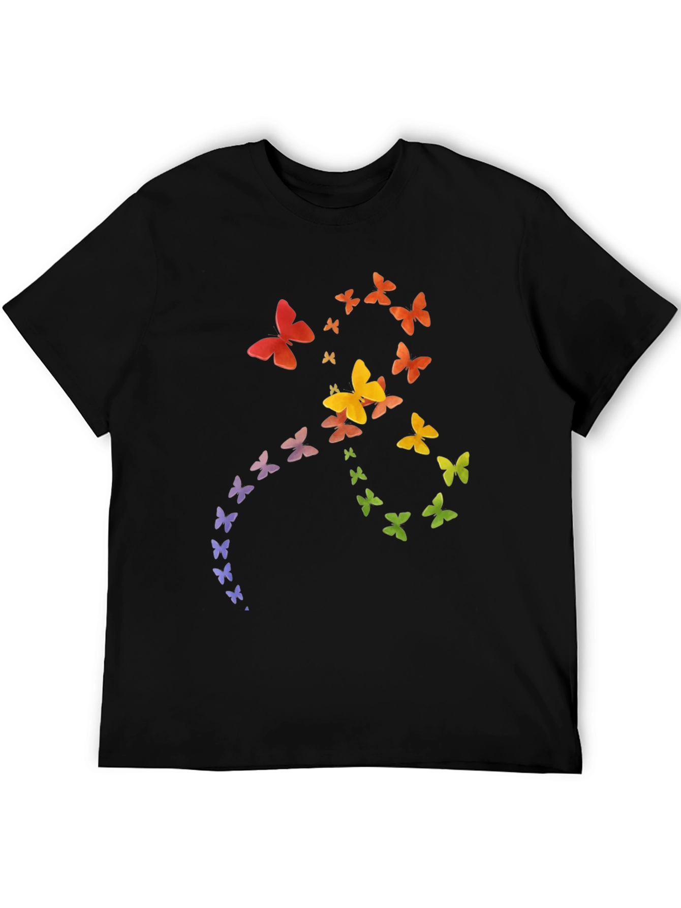 Rainbow Butterfly Graphic Tee - Soft Cotton Casual Shirt