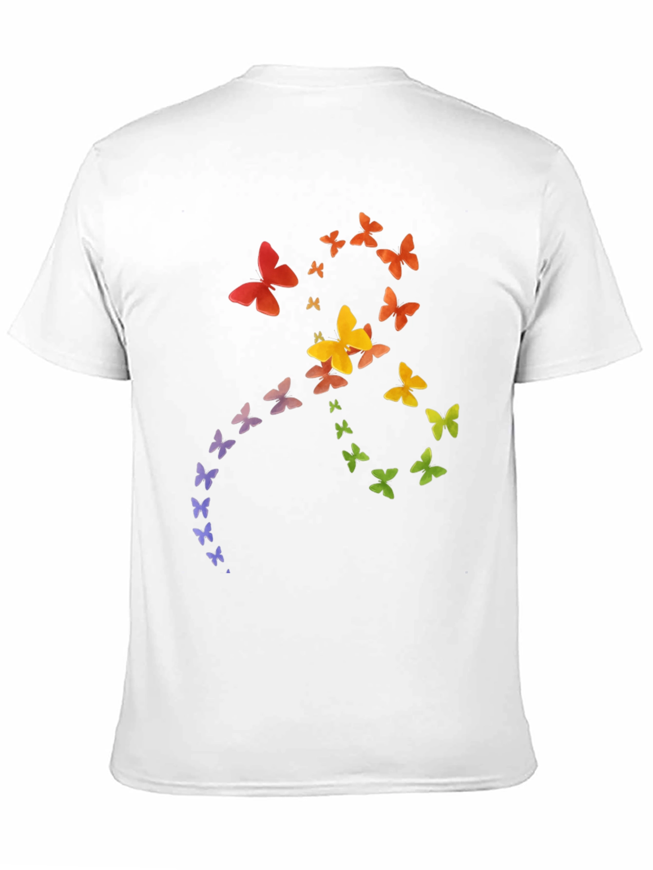 Rainbow Butterfly Graphic Tee - Soft Cotton Casual Shirt