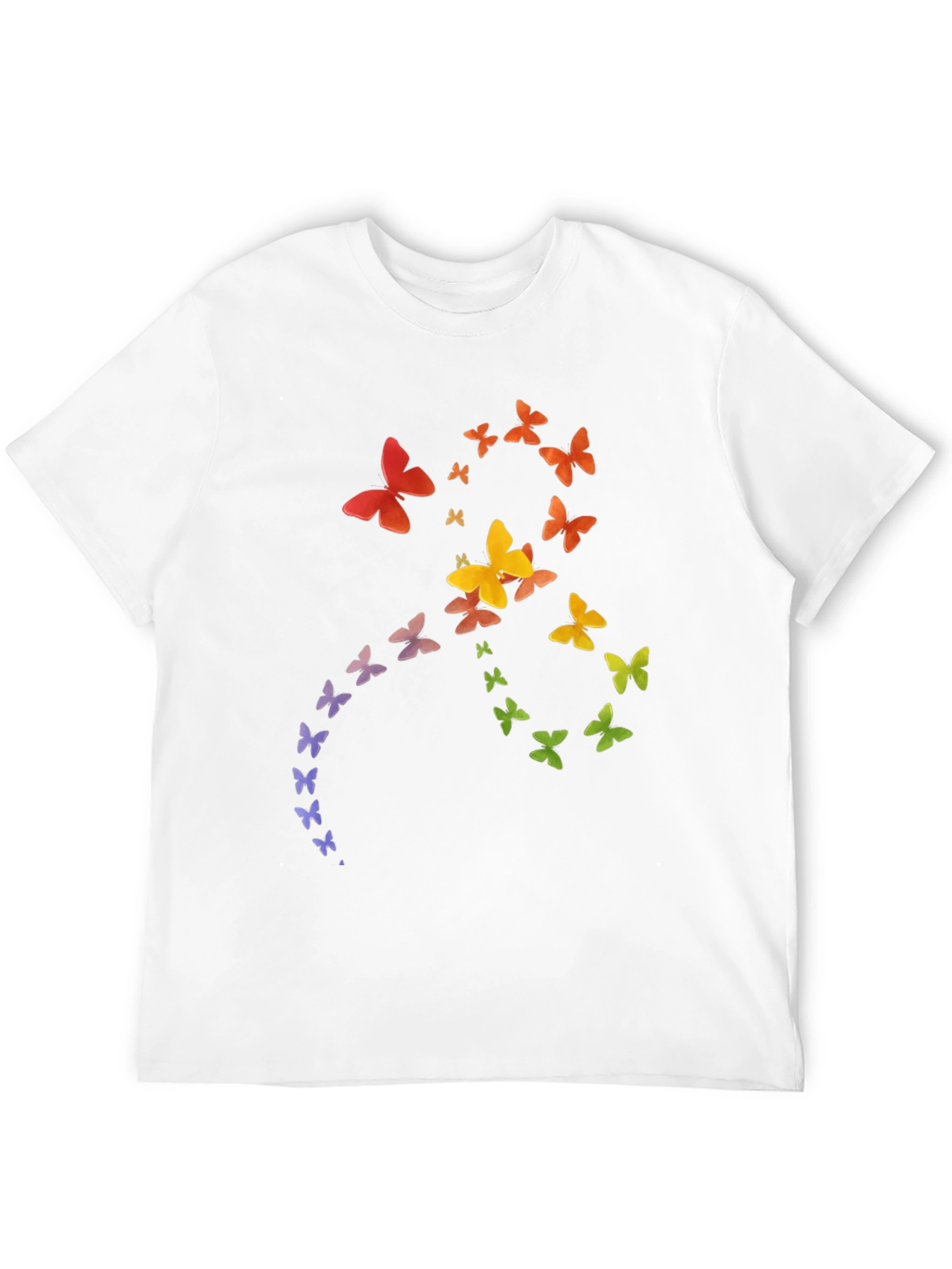 Rainbow Butterfly Graphic Tee - Soft Cotton Casual Shirt