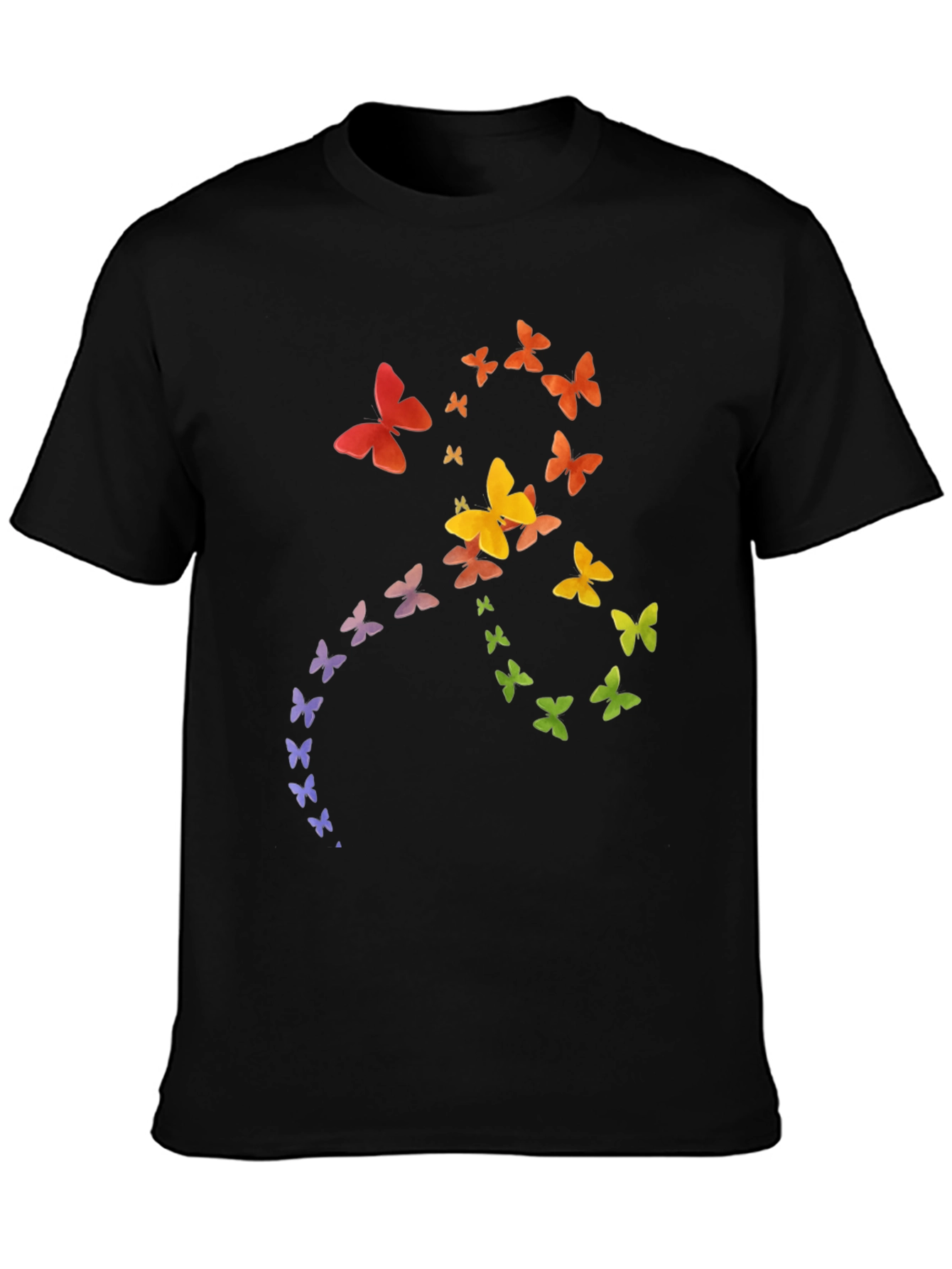 Rainbow Butterfly Graphic Tee - Soft Cotton Casual Shirt