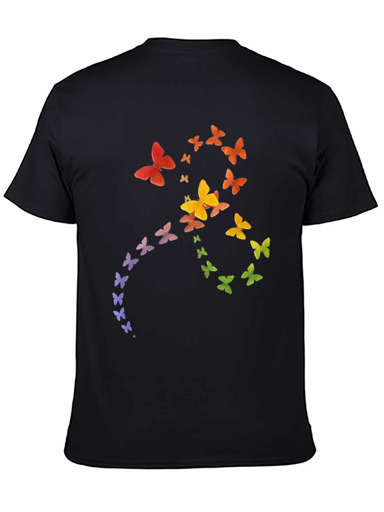 Rainbow Butterfly Graphic Tee - Soft Cotton Casual Shirt
