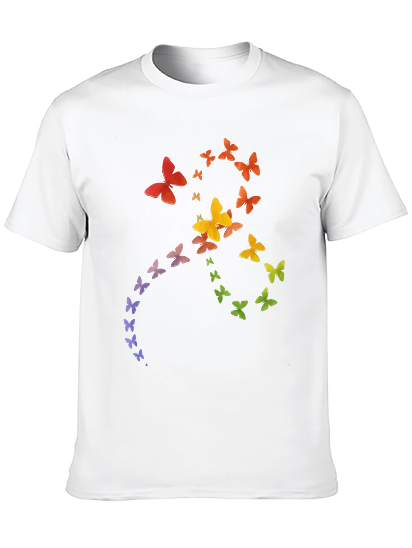 Rainbow Butterfly Graphic Tee - Soft Cotton Casual Shirt