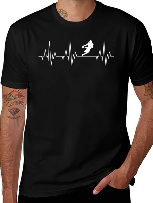Football Heartbeat T-Shirt - Passionate Athlete Design