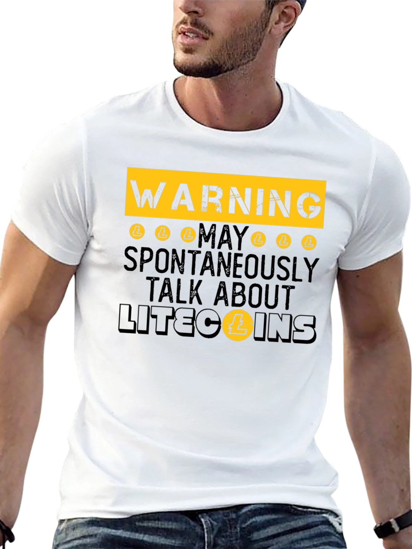 Warning: May Spontaneously Talk About Litecoins - Funny T-Shirt