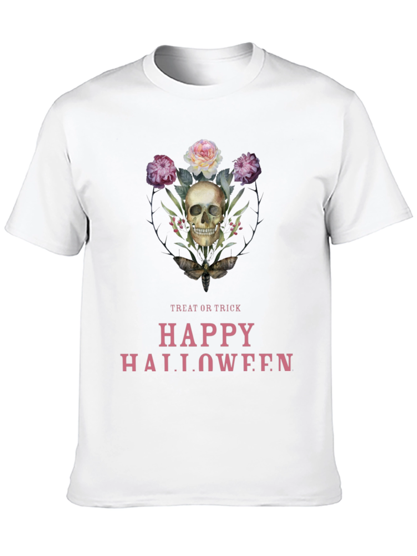 Skull & Flowers Halloween T-Shirt