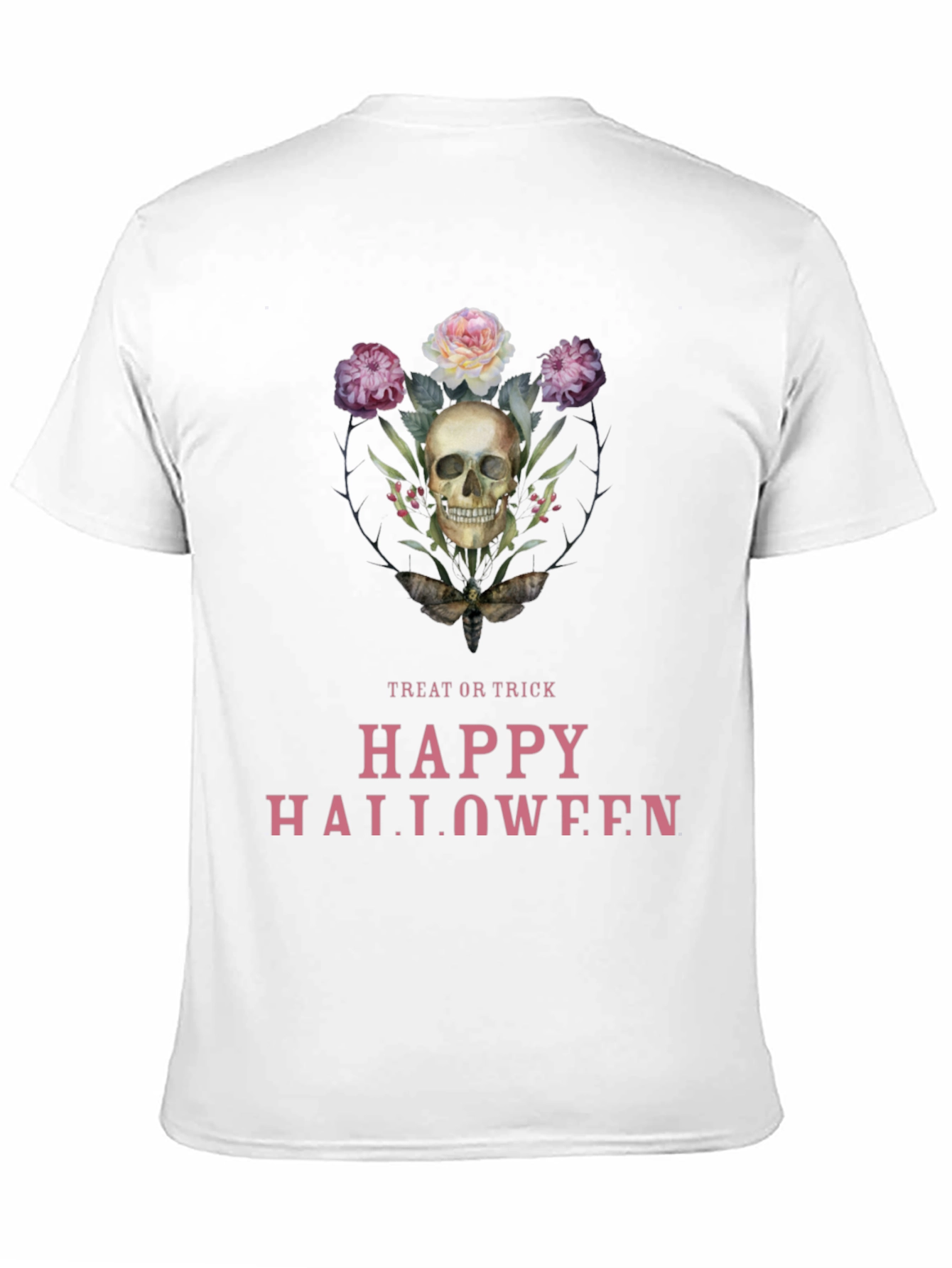 Skull & Flowers Halloween T-Shirt
