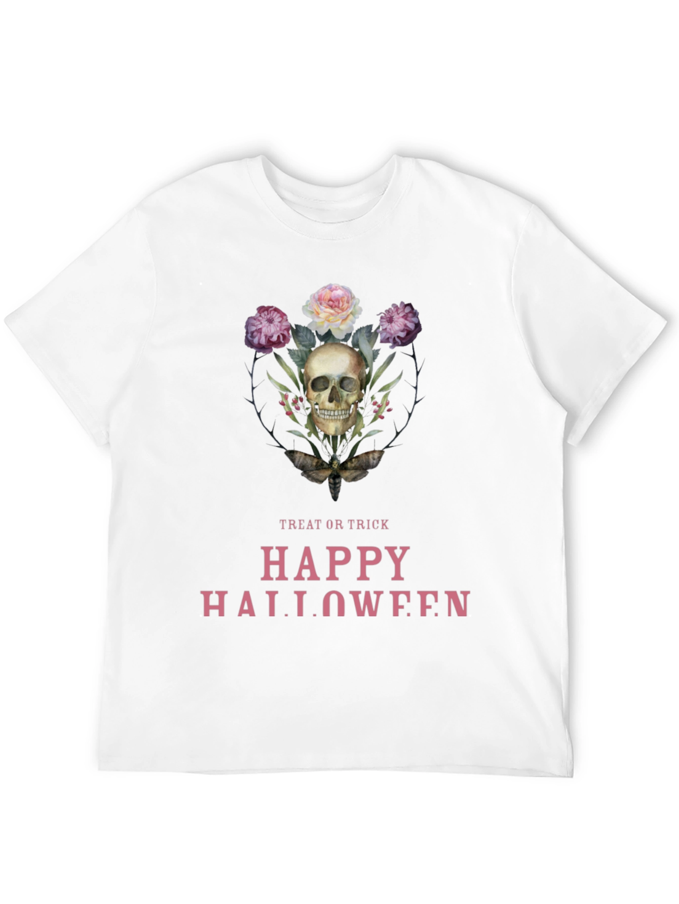 Skull & Flowers Halloween T-Shirt