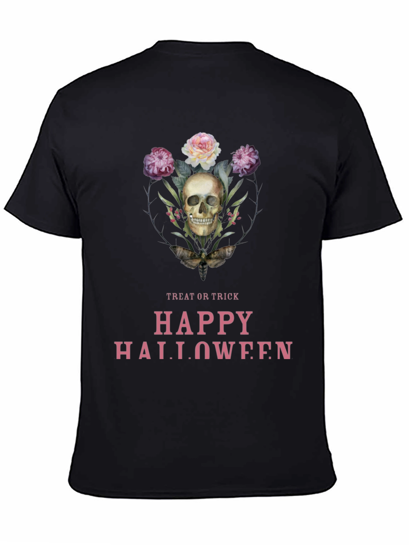 Skull & Flowers Halloween T-Shirt